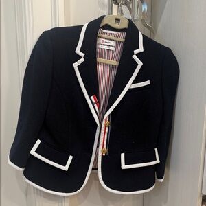 Neiman Marcus Dark Blue Blazer with White Accents